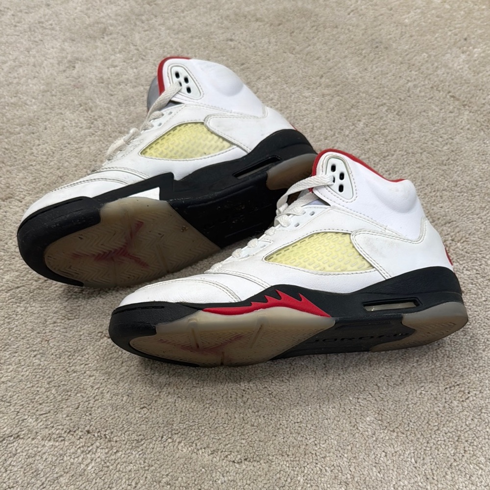 Nike Air Jordan 5 Retro Fire Red Silver Tongue - Picture 3 of 7